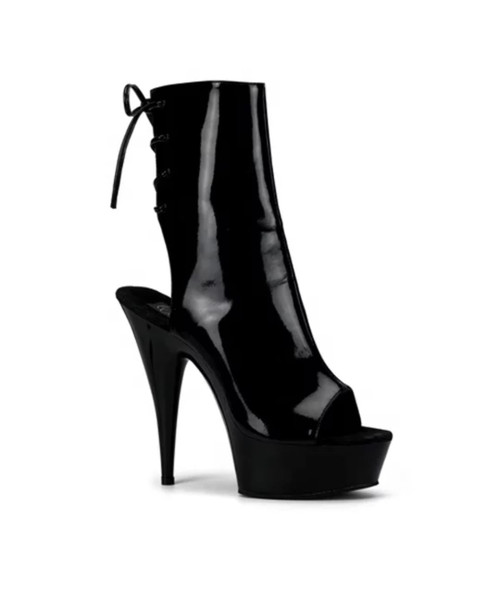 6 Inch (15cm) Bare Heel Back Lacing Club Pole Dancing Ankle Boots