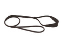 Round Leather Lead with Choke Black