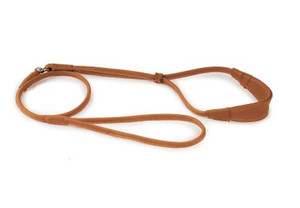 Dapper Dogs Comfort Show Lead Round Leather S Tan Leather Comfort Lead For Dogs