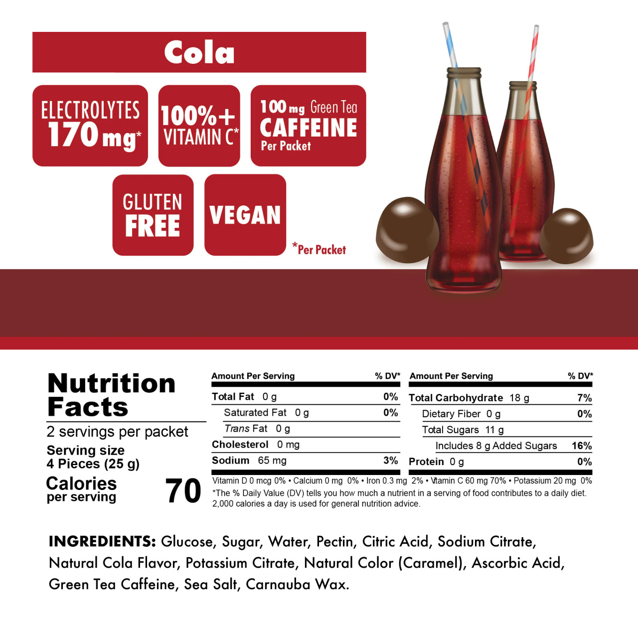 Bonk Breaker Energy Chews with Caffeine Cola 10x 50g packs (1 Box)