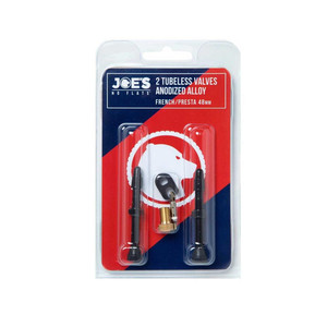 Joes Tubeless Presta Valves 48mm Black Alloy (Pair) Joes Tubeless Presta Valves 48mm Black Alloy (Pair)