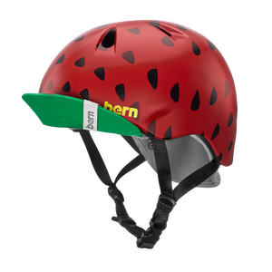 Bern Nina Kids Helmet Satin Red Strawberry with Flip Visor Bern Nina Kids Helmet Satin Red Strawberry with Flip Visor