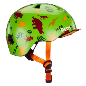 Bern Tigre Kids Helmet Satin Green Dino with Visor XXS Bern Tigre Kids Helmet Satin Green Dino with Visor XXS