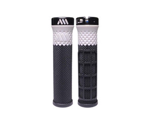 AMS CERO Dual Pattern Dual Density MTB GRIPS BLACK WHITE AMS CERO Dual Pattern Dual Density MTB GRIPS BLACK WHITE