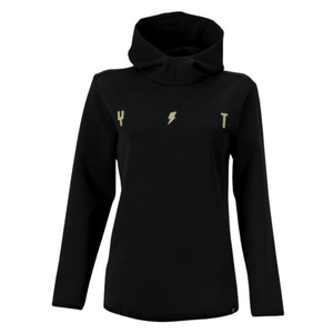 YT Simple Hoodie Black Womens front YT Simple Hoodie Black Womens front