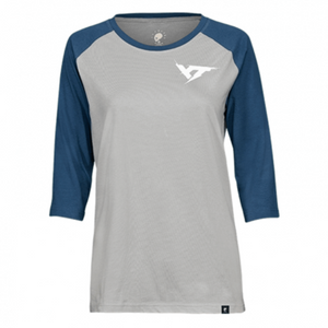 YT Raglan 3/4 Sleeve T-Shirt Grey/Blue Womens YT Raglan 3/4 Sleeve T-Shirt Grey/Blue Womens