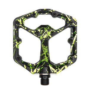 Crankbrothers Flat Pedals MTB Stamp 7 Large Splatter Paint Lime Green