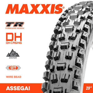 Maxxis Assegai 29 x 2.50 WT BikePark TR DH Wire MTB Tyre Maxxis Assegai 29 x 2.50 WT BikePark TR DH Wire MTB Tyre