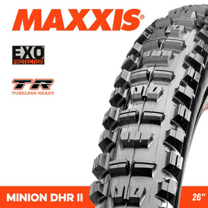 Maxxis Minion DHR II 26 x 2.30 EXO TR Foldable MTB Tyre Maxxis Minion DHR II 26 x 2.30 EXO TR Foldable MTB Tyre