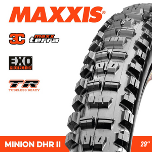 Maxxis Minion DHR II 29 x 2.60 3C EXO TR MaxxTerra Foldable MTB Tyre Maxxis Minion DHR II 29 x 2.60 3C EXO TR MaxxTerra Foldable MTB Tyre