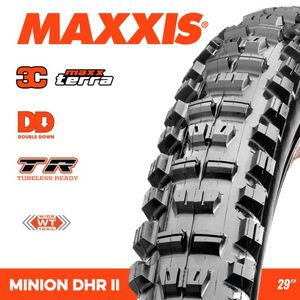 Maxxis Minion DHR II 29 x 2.40 WT 3C TR DoubleDown MaxxTerra Foldable MTB Tyre Maxxis Minion DHR II 29 x 2.40 WT 3C TR DoubleDown MaxxTerra Foldable MTB Tyre