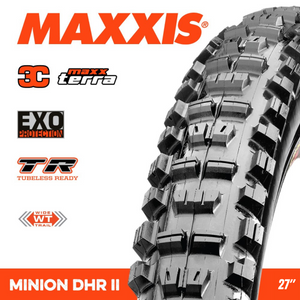 Maxxis Minion DHR II 27.5 x 2.40 WT 3C EXO TR MaxxTerra Foldable MTB Tyre Maxxis Minion DHR II 27.5 x 2.40 WT 3C EXO TR MaxxTerra Foldable MTB Tyre