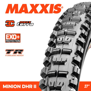 Maxxis Minion DHR II 27.5 x 2.60 3C EXO+ TR MaxxTerra Foldable MTB Tyre Maxxis Minion DHR II 27.5 x 2.60 3C EXO+ TR MaxxTerra Foldable MTB Tyre