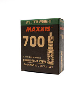 Maxxis Welterweight 700 x 23/32 FV 60mm Presta Removable Valve Core Tube Maxxis Welterweight 700 x 23/32 FV 60mm Presta Removable Valve Core Tube