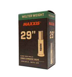 Maxxis Welterweight 29 x 2.0/3.0 SV 0.8mm Wall 48mm Schrader Removable Valve Core 239g Tube Maxxis Welterweight 29 x 2.0/3.0 SV 0.8mm Wall 48mm Schrader Removable Valve Core 239g Tube