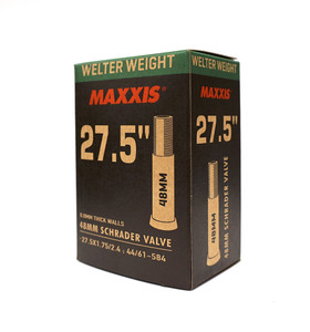 Maxxis Welterweight 27.5 x 1.75/2.40 SV 0.8mm Wall 48mm Schrader Valve 190g Tube Maxxis Welterweight 27.5 x 1.75/2.40 SV 0.8mm Wall 48mm Schrader Valve 190g Tube