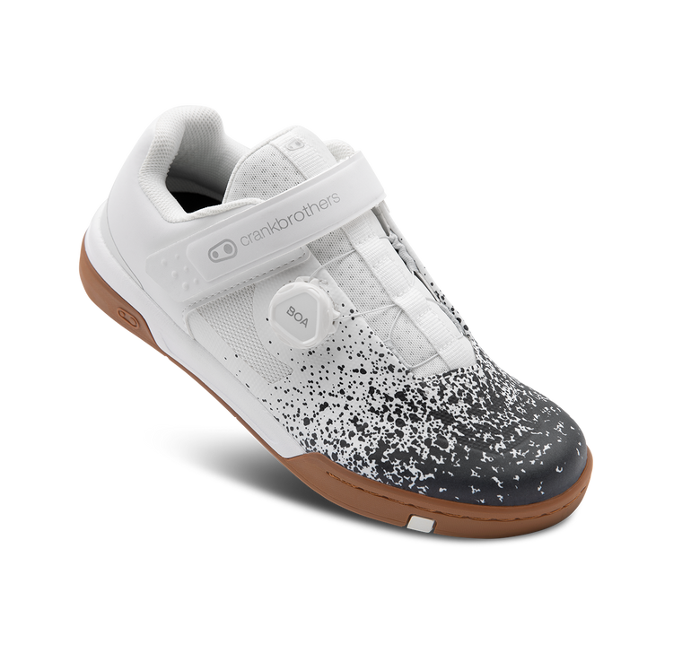 Crankbrothers Shoes Flat MTB Stamp Boa White / Black Splatter - Gum Outsole