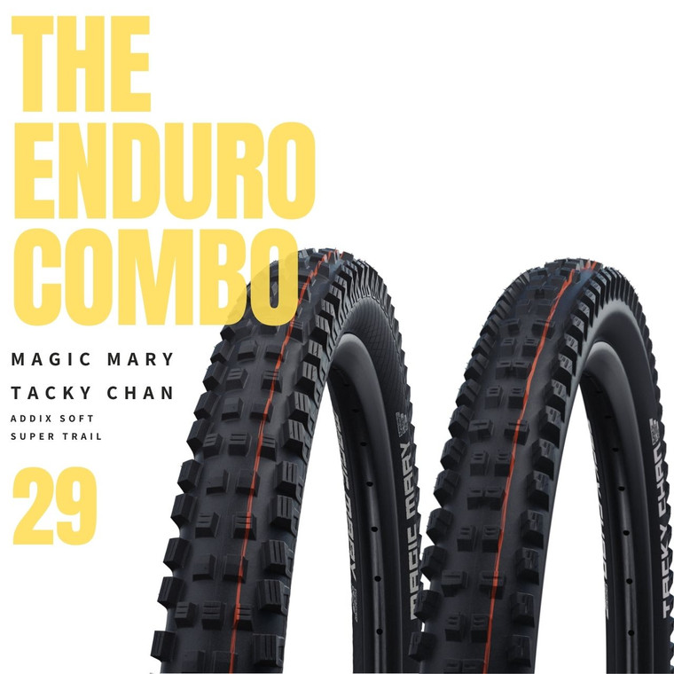 Schwalbe Enduro Combo Magic Mary + Tacky Chan 29 x 2.4 Super Trail Soft Folding MTB Tyre