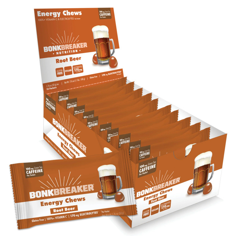 Bonk Breaker Energy Chews with Caffeine Root Beer 10x 50g packs (1 Box)
