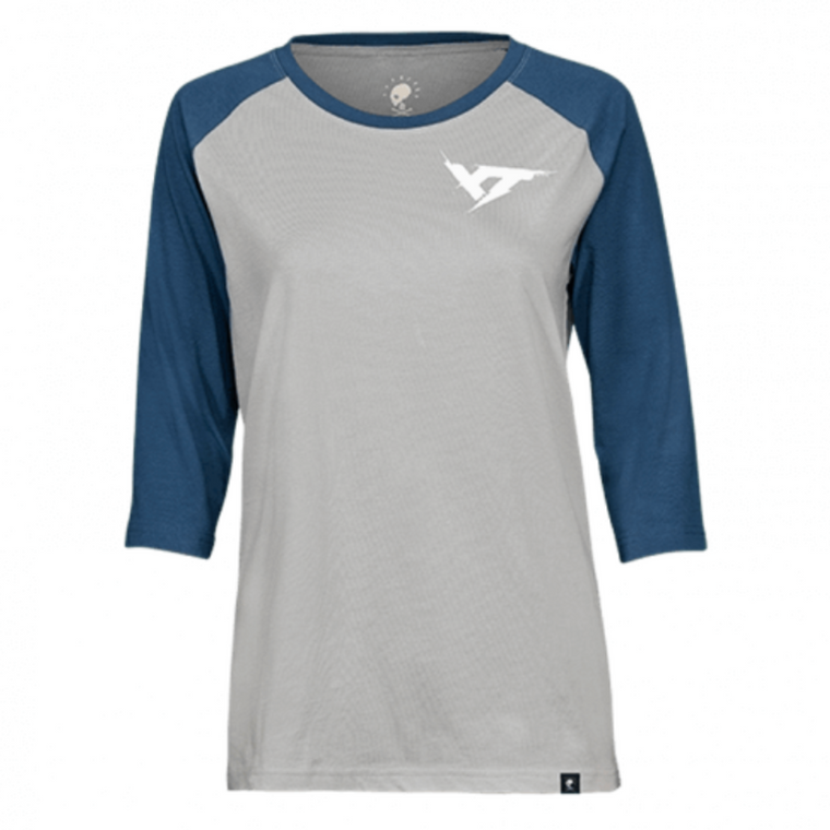 YT Raglan 3/4 Sleeve T-Shirt Grey/Blue Womens