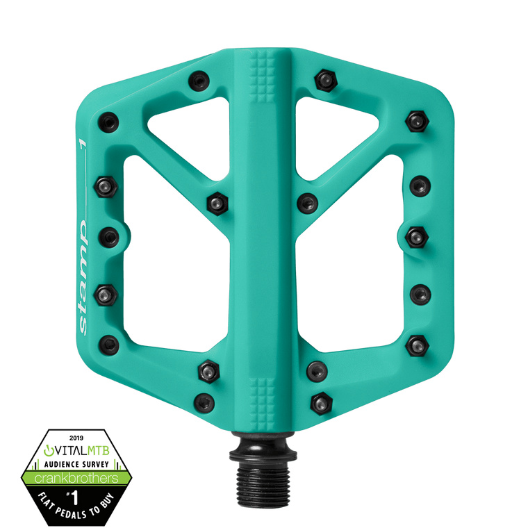 Crankbrothers Flat Pedals MTB Stamp 1 Small Turquoise