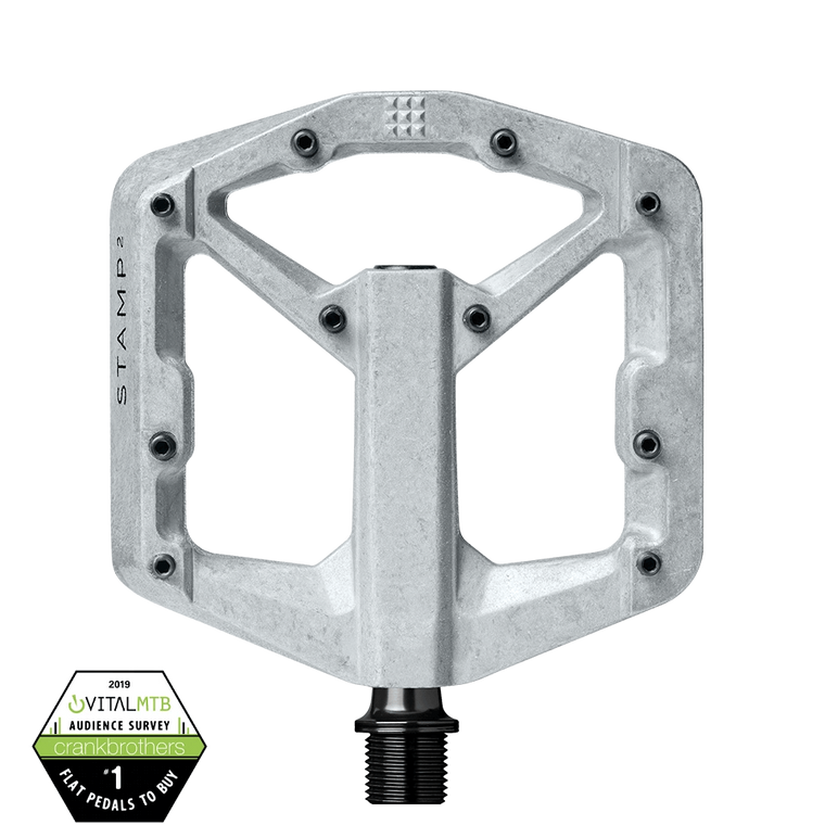 Crankbrothers Flat Pedals MTB Stamp 2 Small Raw Silver V2