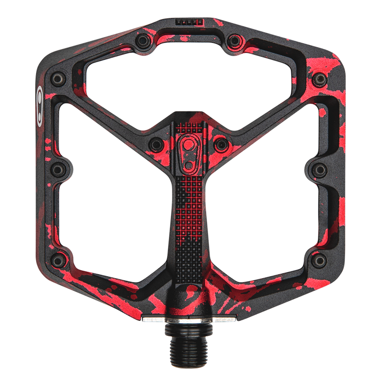 Crankbrothers Flat Pedals MTB Stamp 7 Large Splatter Paint Red