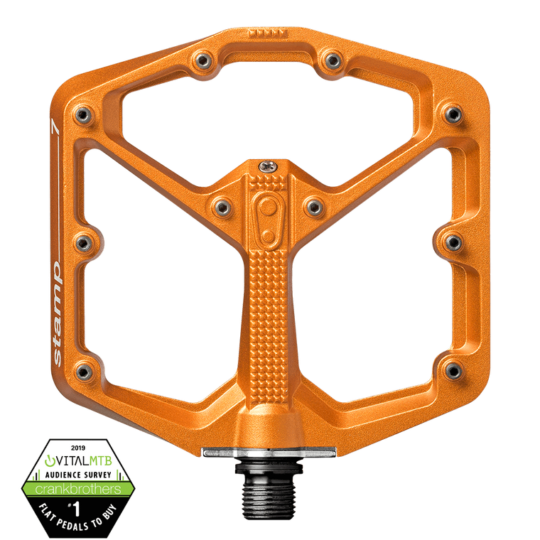 Crankbrothers Flat Pedals MTB Stamp 7 Large Orange