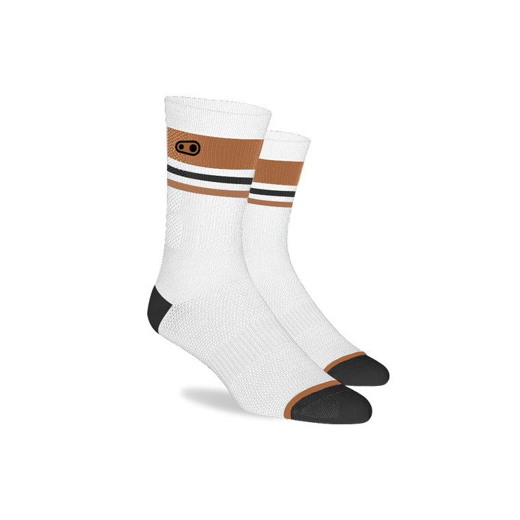 Crankbrothers Socks MTB White/Brown/Black - S/M