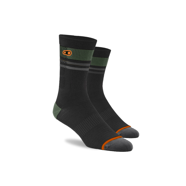 Crankbrothers Socks MTB Black/Orange/Green - S/M