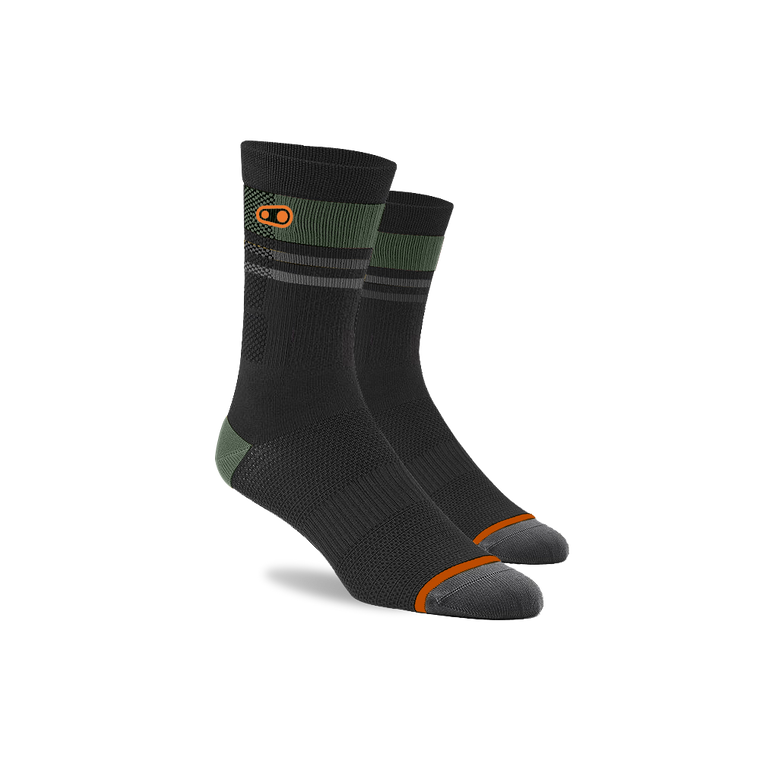 Crankbrothers Socks MTB Black/Orange/Green - S/M