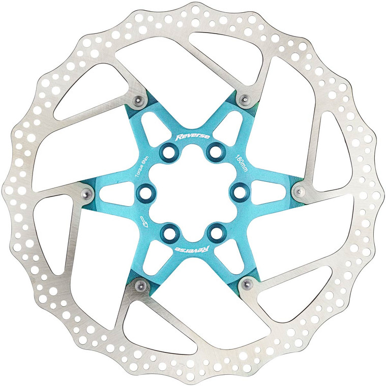 Reverse Brake Disc Rotor Bike AL/Steel 180mm Blue
