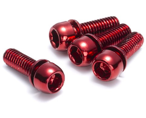 Reverse Brake Disc Brake Bolt Set 4 pcs. Bike M6x18mm Red