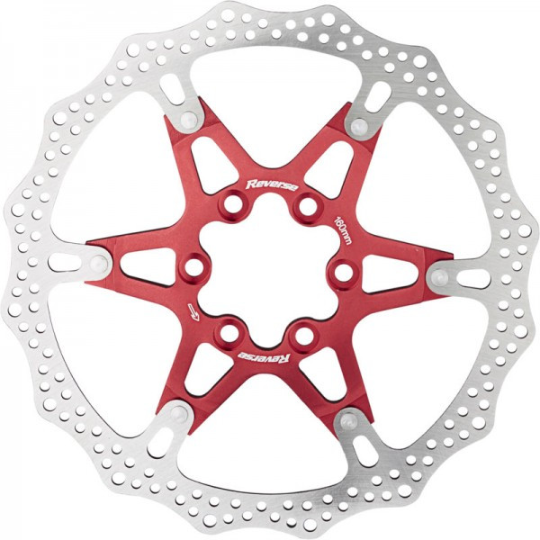 Reverse Brake Disc Rotor Bike AL/Steel 160mm Red