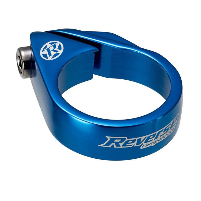Reverse Seat Post Clamp - Bolt Type 34.9mm Blue