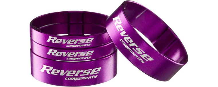 Reverse Stem Spacer Set Bike Ultra-Light 1 1/8" Purple