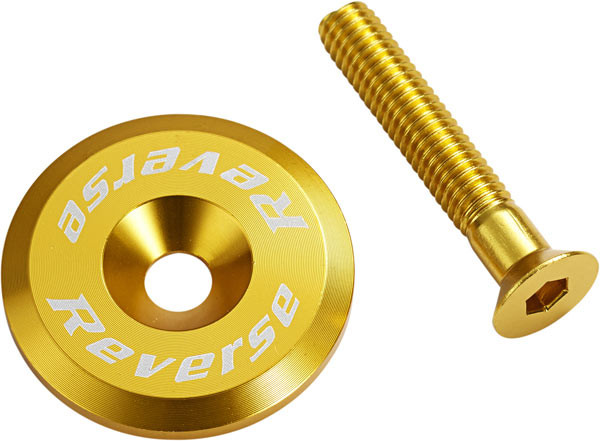Reverse Stem Cap with Screw - Gold