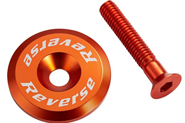 Reverse Stem Cap with Screw - Orange