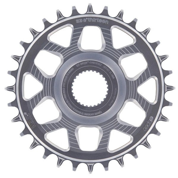 e*thirteen Helix Race e*spec Direct Mount Chainring for Bosch CX/SX - 34T, 15mm Offset, Sterling Silve