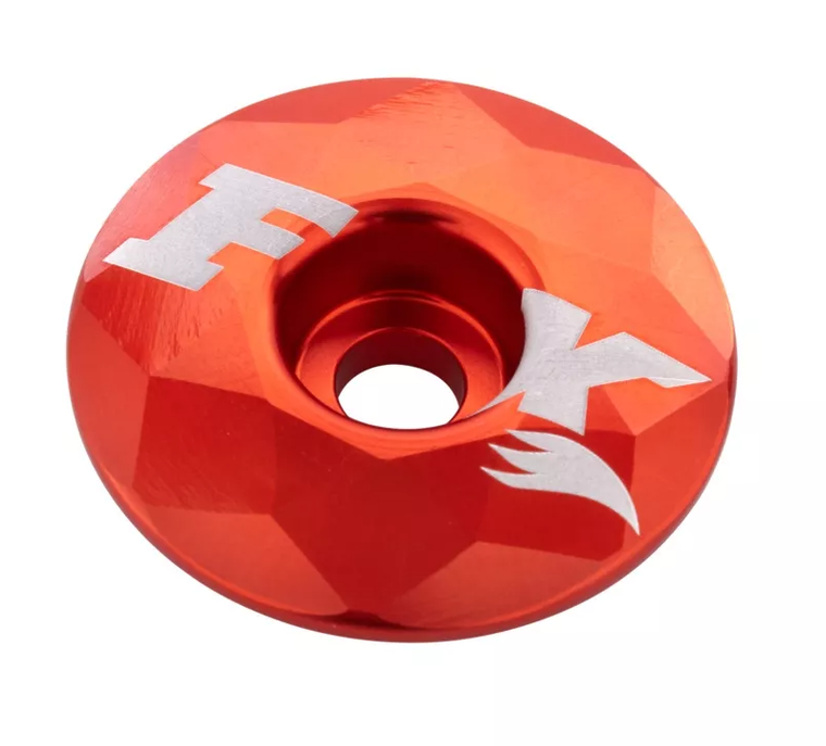 FOX Stem Cap Crystal Design 1 1/8" Orange Ano