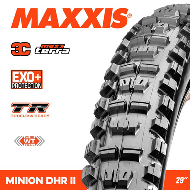 Maxxis Minion DHR II 29 x 2.40 WT 3C EXO+ TR MaxxTerra Foldable MTB Tyre