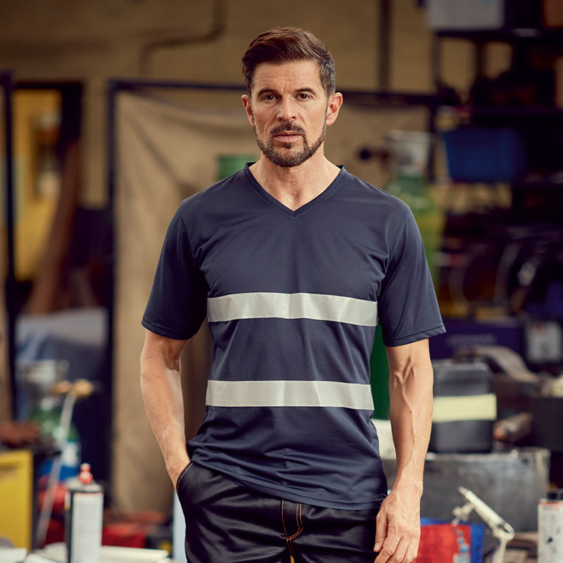 Hi-vis top cool super light v-neck t-shirt (HVJ910) Matrix Workwear
