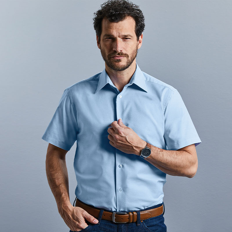 Short sleeve easycare tailored Oxford shirt