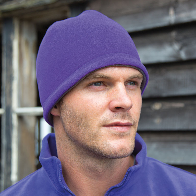 Reversible fleece skull hat