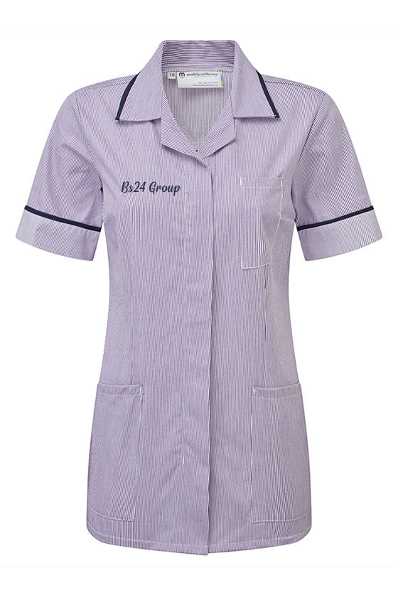 BS 24 LTD - Striped Nurses Healthcare Tunic