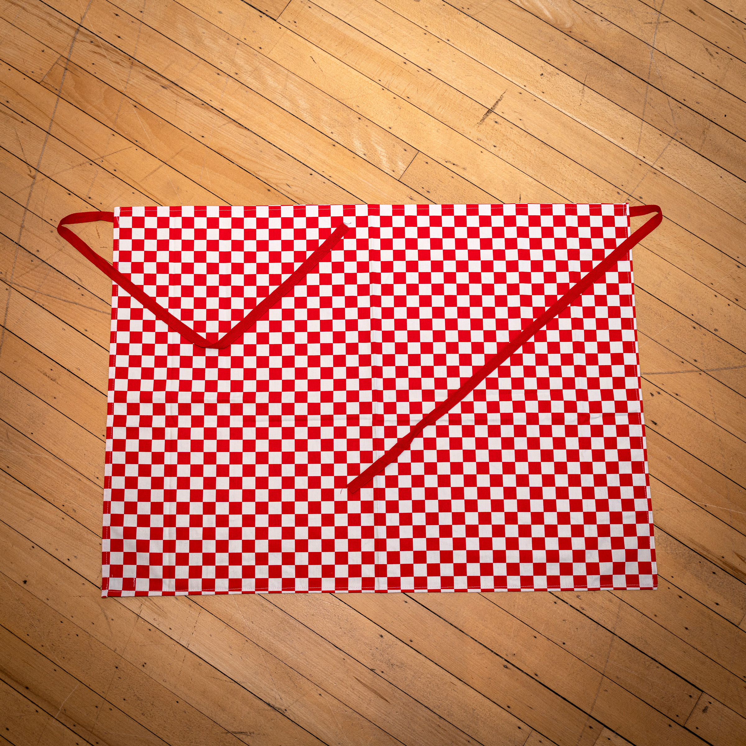 Teflon Coated Check Waist Apron - Red Check