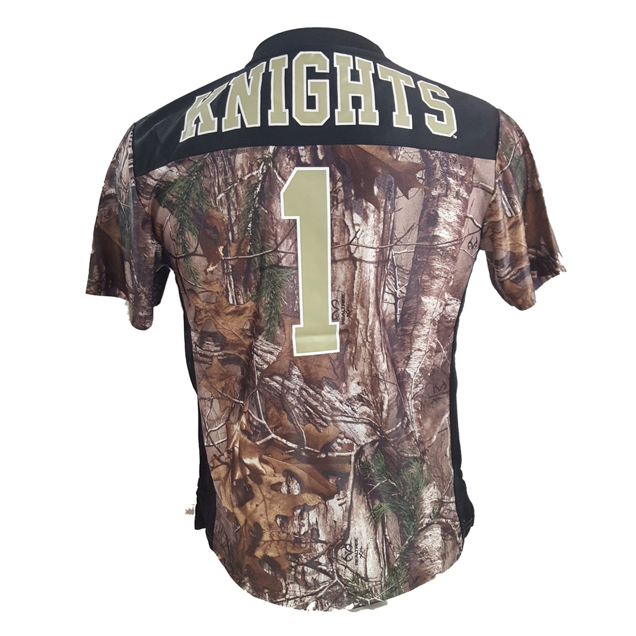 Earthletics Youth Realtree Xtra Camouflage College Football Screen Printed Jersey, UCF, M, Size: Medium, Gray