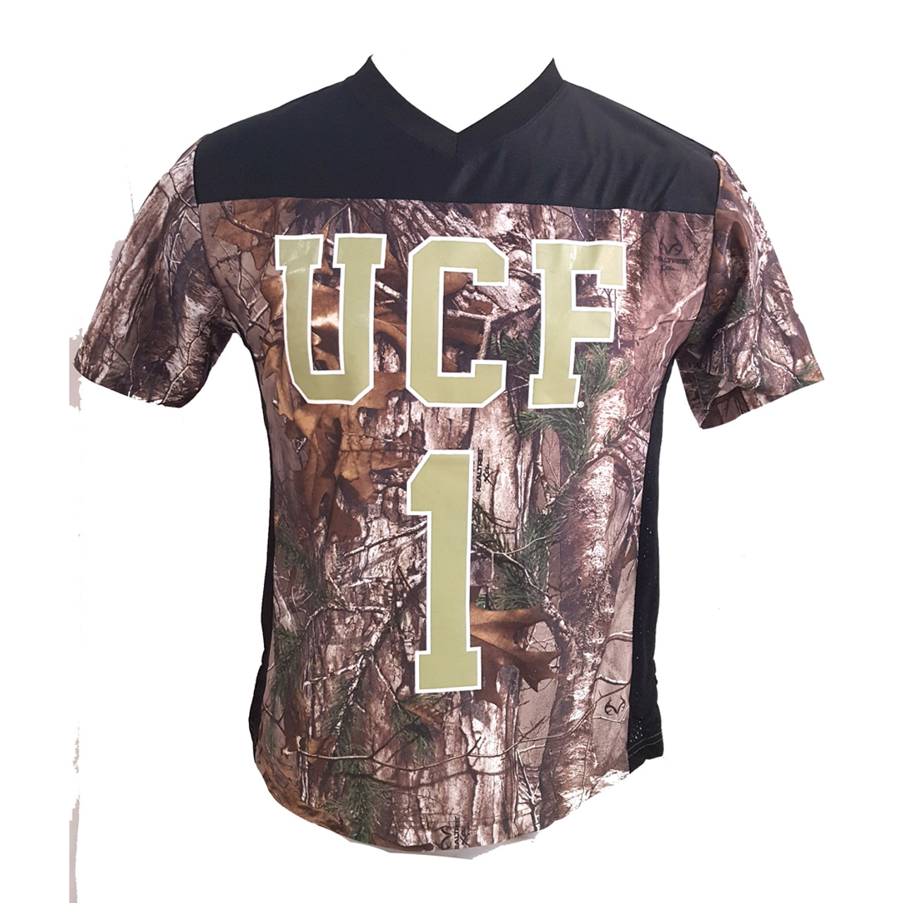 Earthletics Youth Realtree Xtra Camouflage College Football Screen Printed Jersey, Ucf, M, Size: Medium, Gray