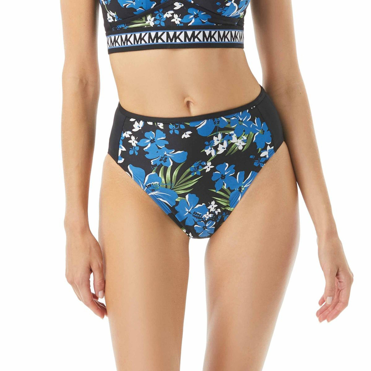 Michael Kors Bold Tropical Bliss High Waist Swimsuit, Multi, Small -  Discount Scrubs and Fashion