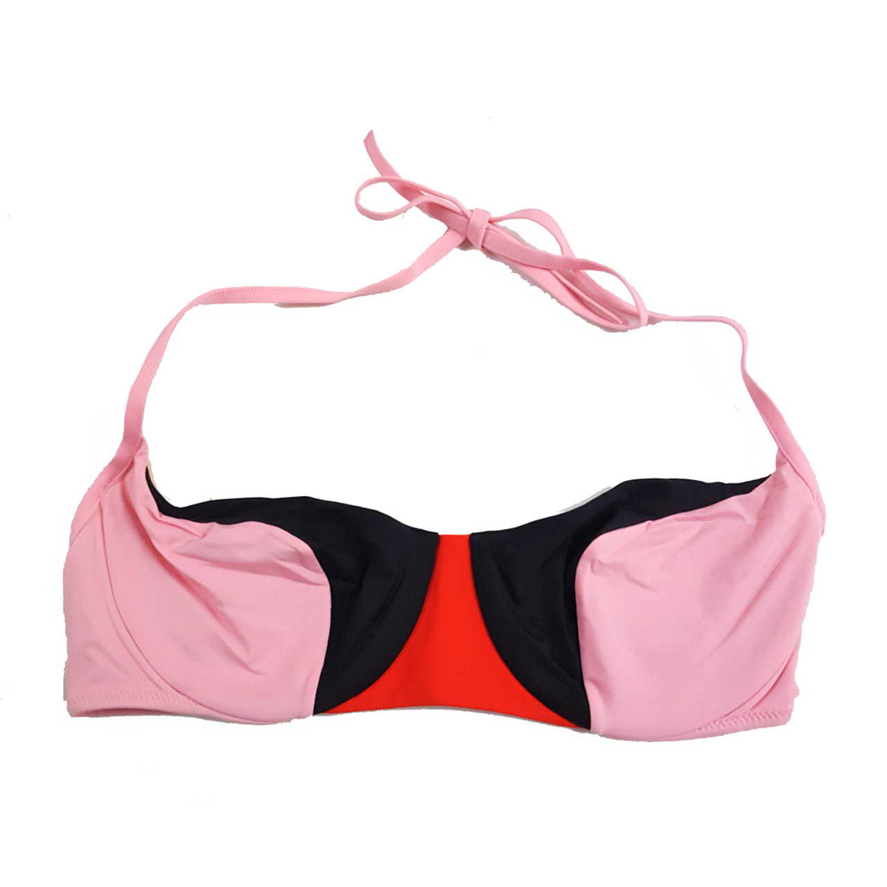 La Peria Low Cut Underwire Bikini Top, Pink, 36 - Discount